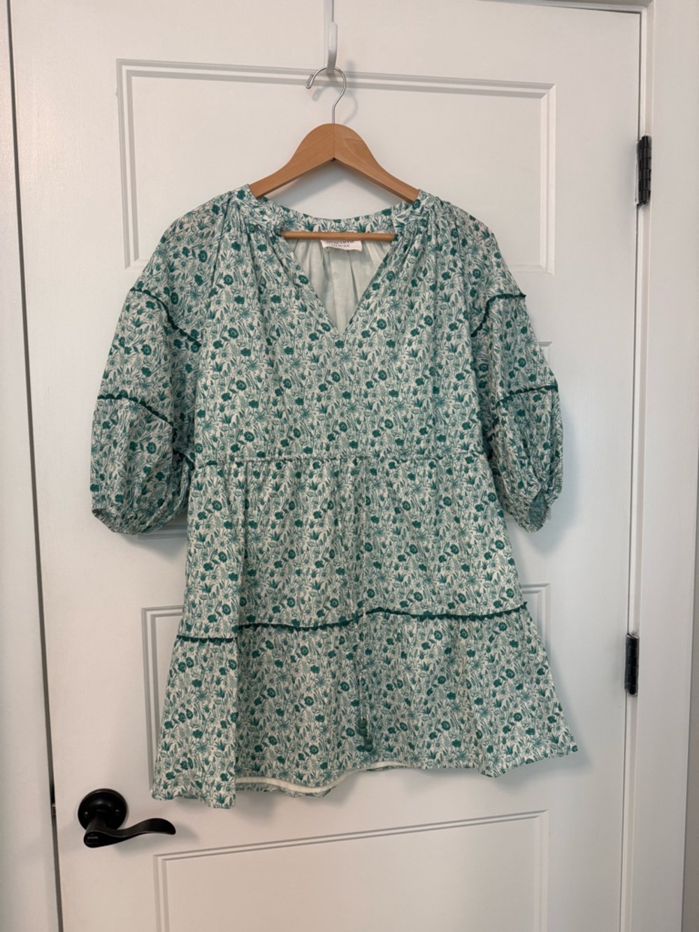 Tuckernuck Hyacinth House Green and White Ditsy Floral Matilda Mini Dress